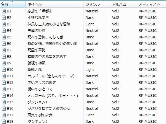 フリー素材音楽 Vol.1・2・3バンドル （MP3で289曲収録 - Vol.2/3無限ループ再生/RPGツクールにも対応） サンプル2ページ目