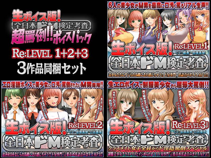 【生ボイス版！】全日本ドM検定考査 Re: LEVEL 1＋2＋3セット 超罵倒！！ボイスパック サンプル1ページ目