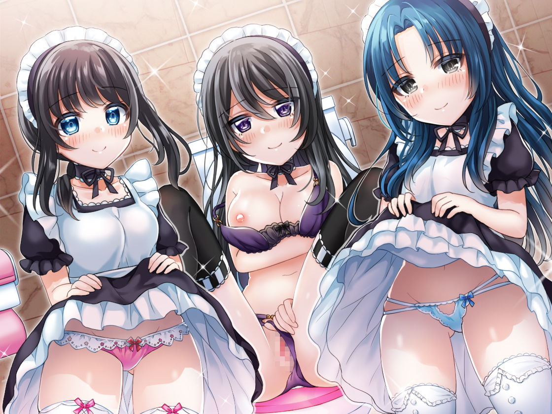 お屋敷メイドと「おしっこの日」 3人のメイドがおしっこしながらエッチなことをたくさんしてくれるハーレム音声＋オナサポ付き♪ サンプル1ページ目