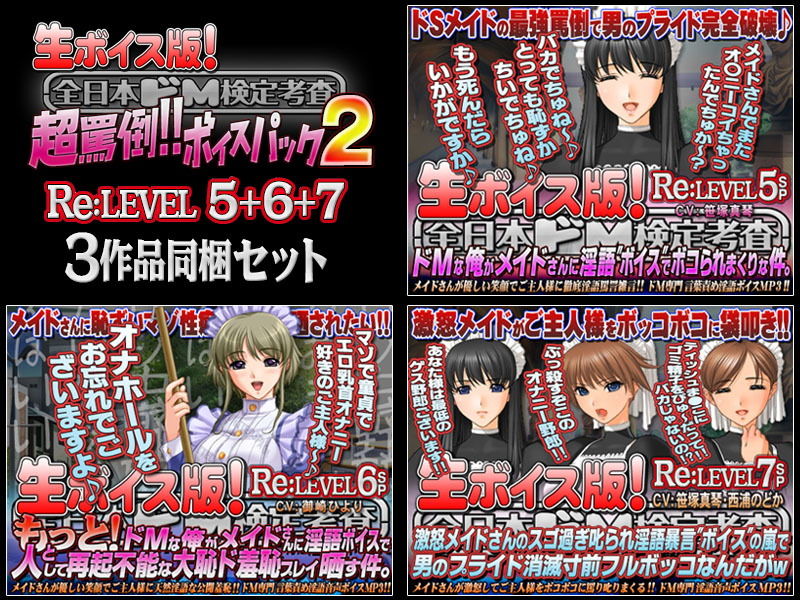 【生ボイス版！】全日本ドM検定考査 Re: LEVEL 5＋6＋7セット 超罵倒！！ボイスパック 2 サンプル1ページ目