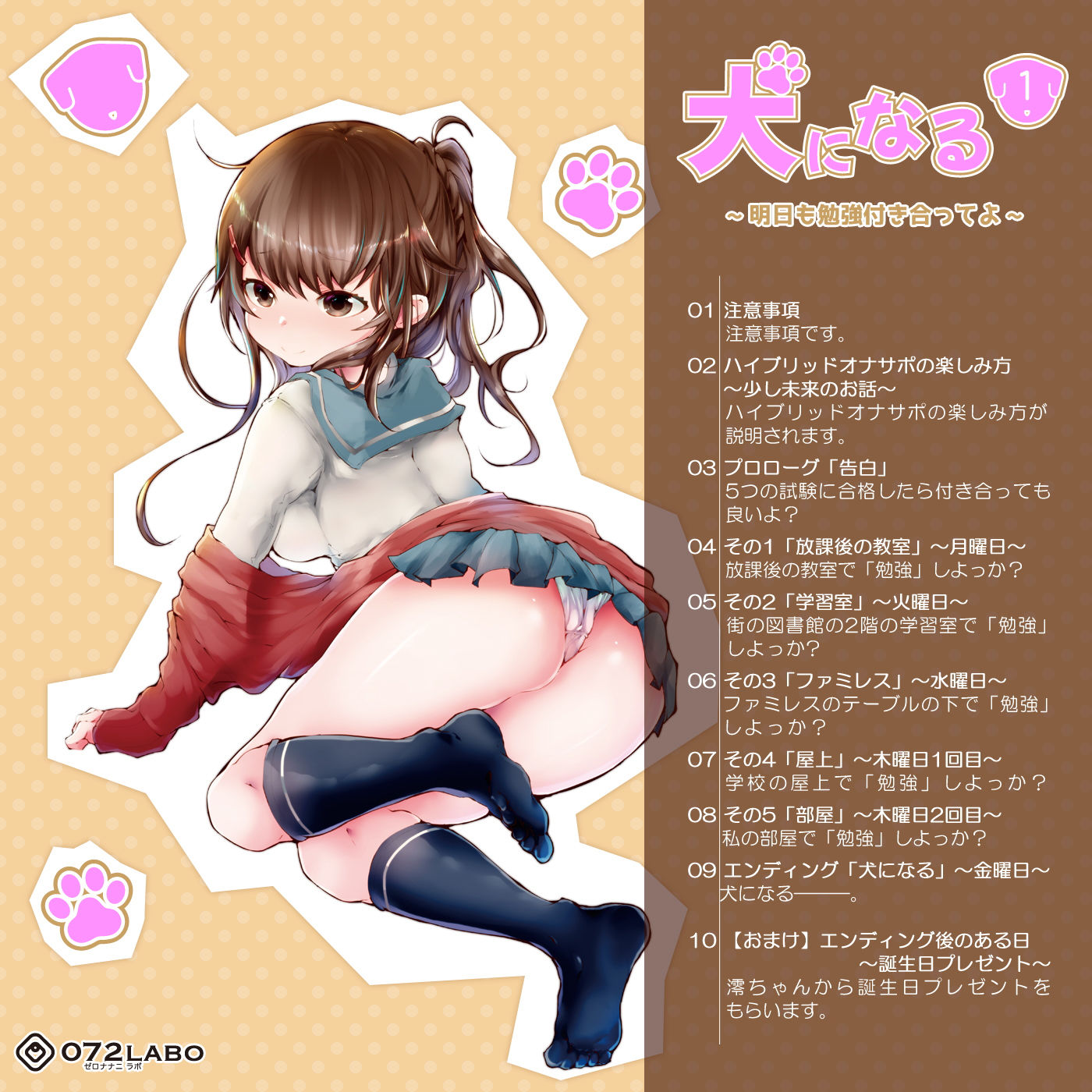 【脳内彼女】くちゅ音で手コキ★脳内インストール彼女♪少し未来の射精管理調教「犬になる1」〜明日も勉強付き合ってよ〜【ハイブリッドオナサポ】 サンプル2ページ目