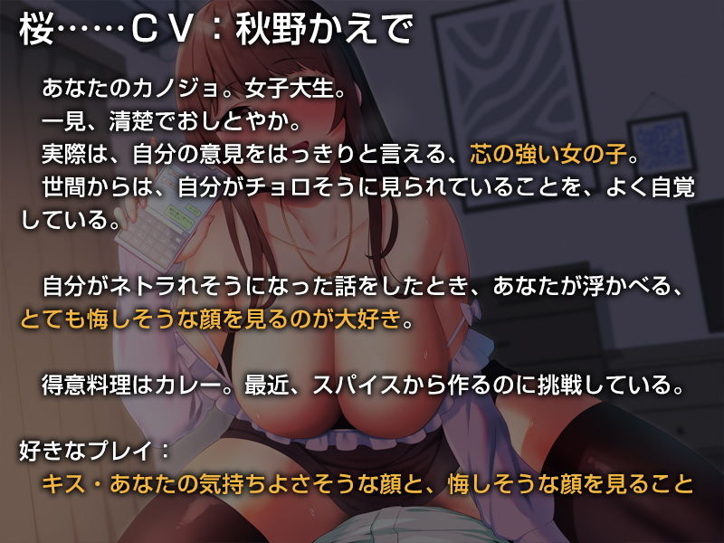 ネトラれそうで絶対にネトラれることのないカノジョ【バイノーラル】〜絶対、キミに帰ってくるからね〜 サンプル2ページ目