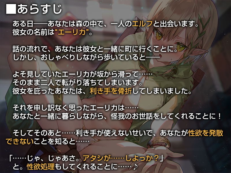 なんだかんだと面倒見がよくて、なし崩し的に性欲処理もしてくれるエルフさん【バイノーラル】 サンプル1ページ目