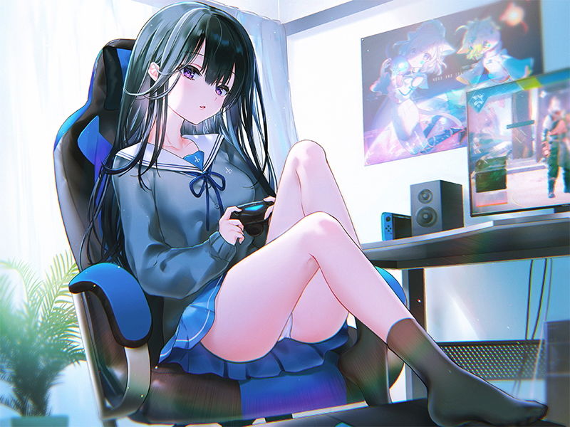 ゲームしながら自由におまんこを使わせてくれるゲーマーカノジョ【バイノーラル】 サンプル5ページ目