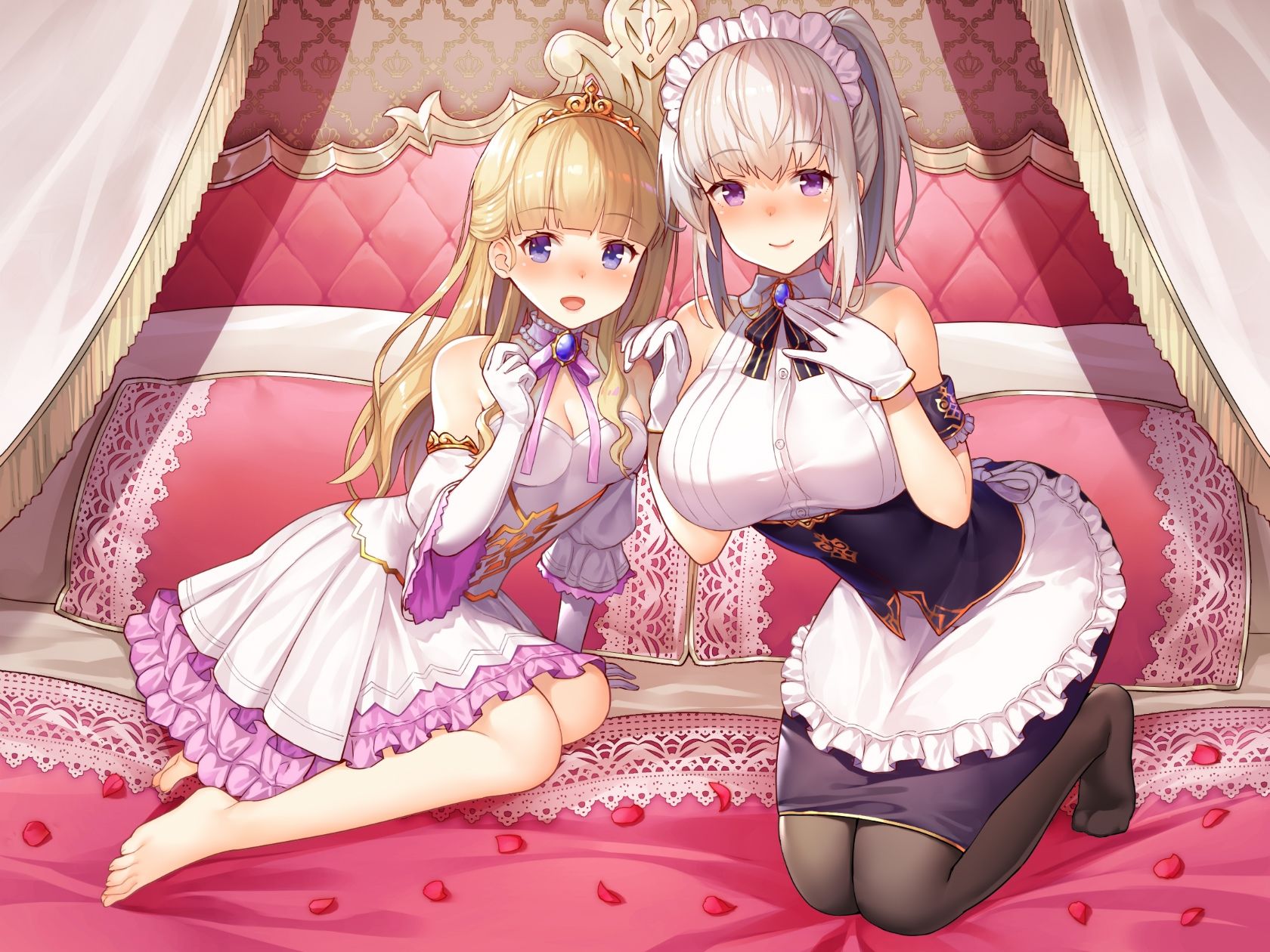 【淫語・喘ぎ声】姫妻＆メイド妻の生ハメ最優先 王室スローライフ サンプル1ページ目
