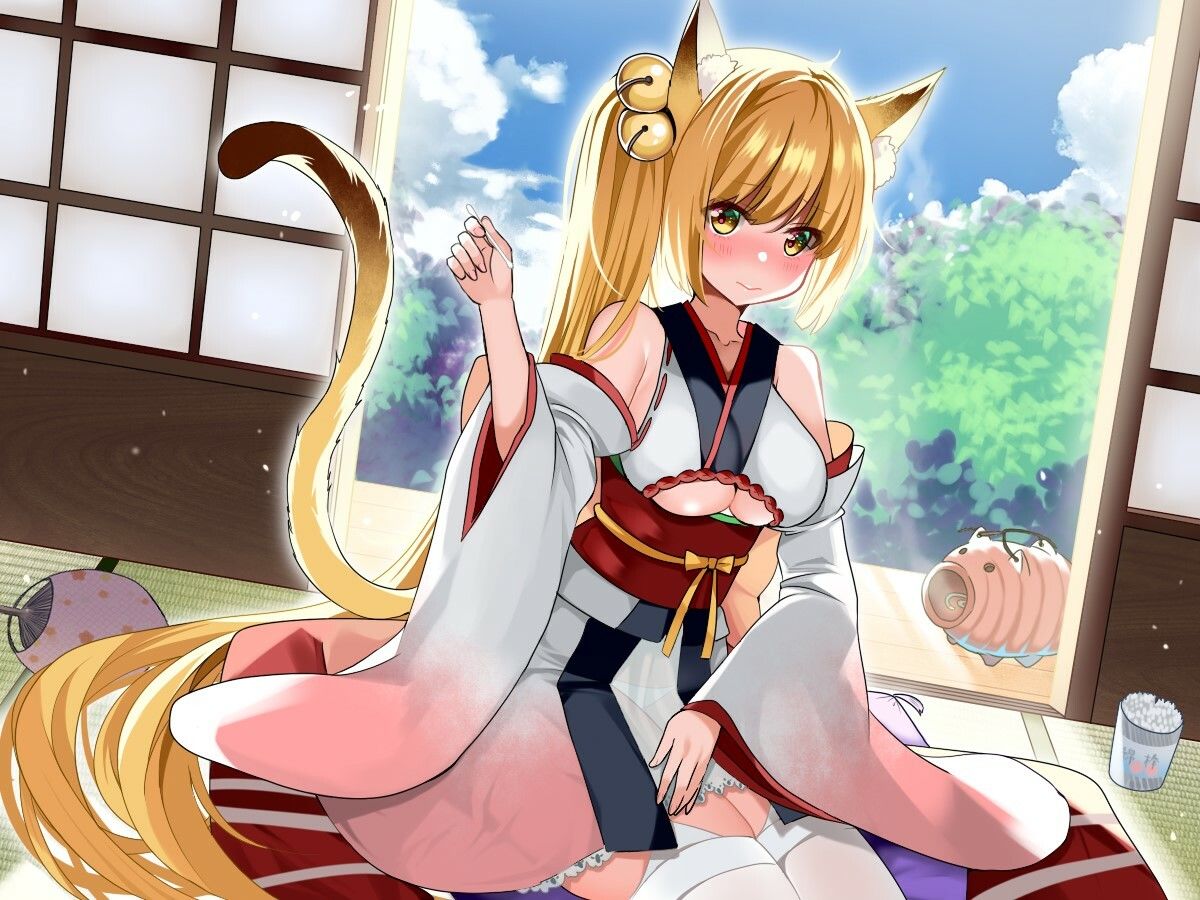 【綿棒・炭酸耳かき/猫娘発情えっち】和風猫喫茶珠玉庵 〜灯〜 サンプル2ページ目
