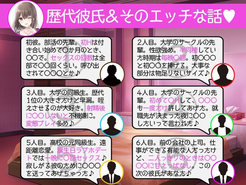 【嫉妬射精】記憶の中の元彼エッチ♪〜婚約直前の彼女がエッチしながら元彼たちとのエロい思い出を聴かせてくる音声〜 サンプル7ページ目