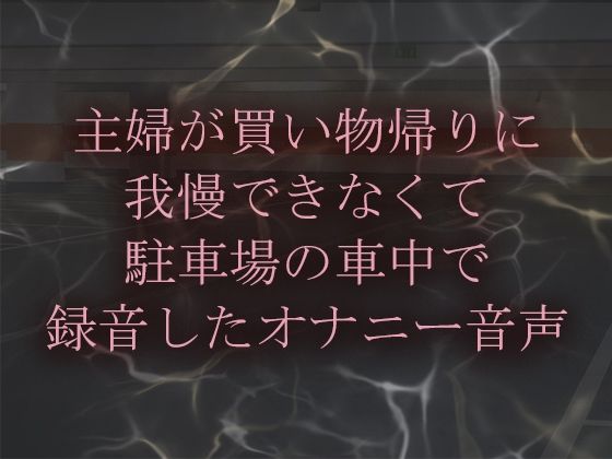 主婦が買い物帰りに我慢できなくて駐車場車の中で録音したオナニー サンプル1ページ目