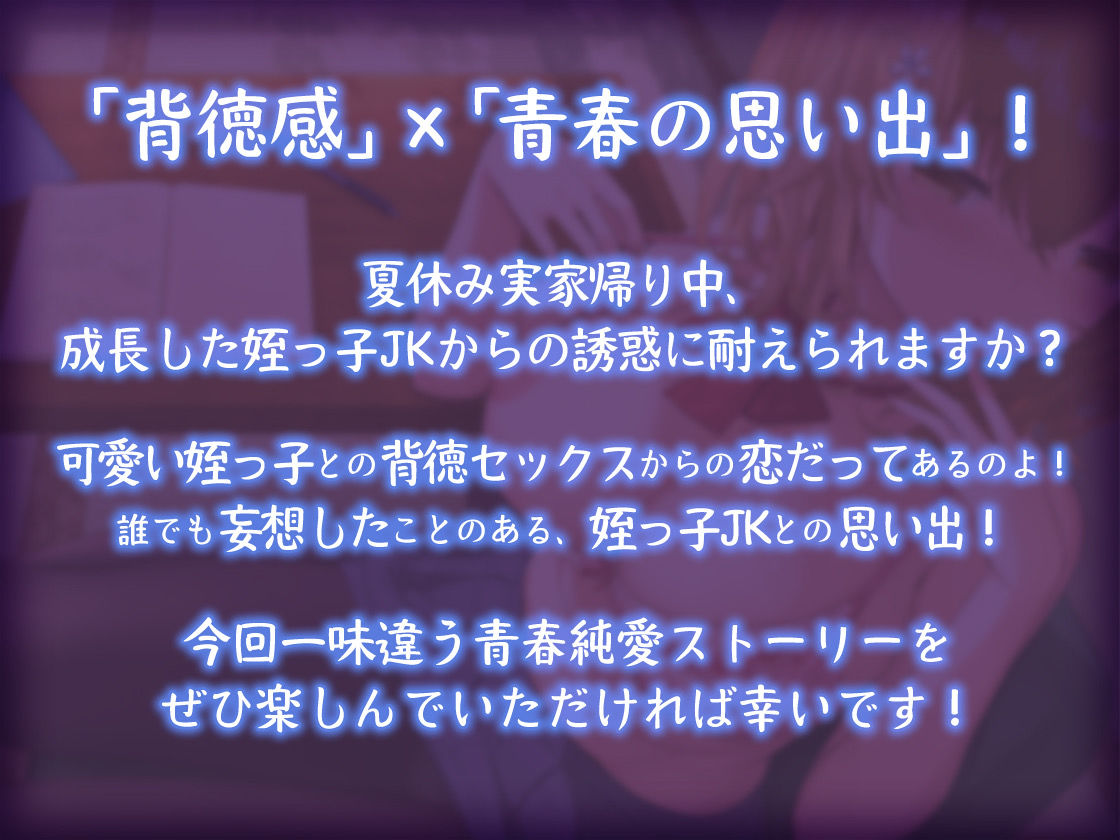 【青春純愛妄想系】姪っ子JKと過ごす甘々夏休み〜背徳の初体験と忘れ得ぬ日々〜 サンプル1ページ目