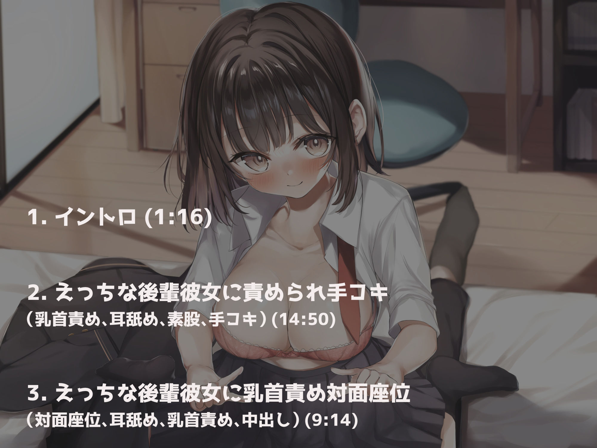 ちょっとえっちな後輩彼女とイチャイチャ乳首責めえっち、ショート！ サンプル3ページ目