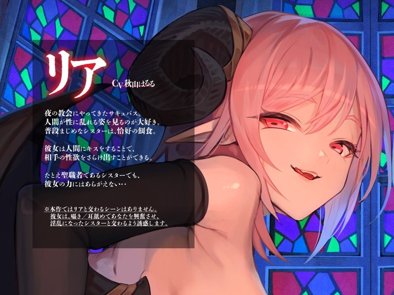 サキュバスと夜の教会、性欲ダダ洩れしちゃうシスター様【KU100】 サンプル2ページ目