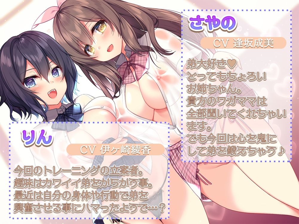 【両耳/耳舐め特化】お姉ちゃん×2の負け確定！？甘いようで甘くないお耳トレーニング♪ サンプル2ページ目