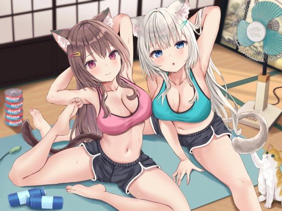 【KU100】ケモ耳フィットネスでドスケベ射精管理！ 〜軟体ネコ娘にあまあま搾精されながら絶倫目指して密着絡まりトレーニング♪〜【りふれぼプレミアムシリーズ】 サンプル5ページ目