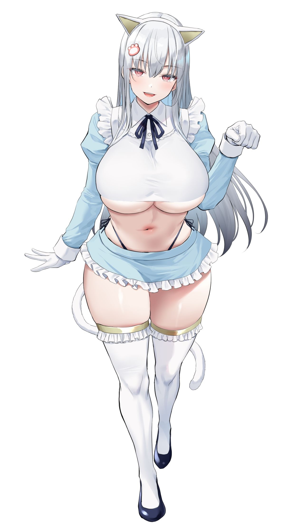 【KU100】猫耳メイドカフェで人気ナンバーワン＆ツーの女の子に甘々耳舐め接客をしてもらうお話♪ サンプル5ページ目