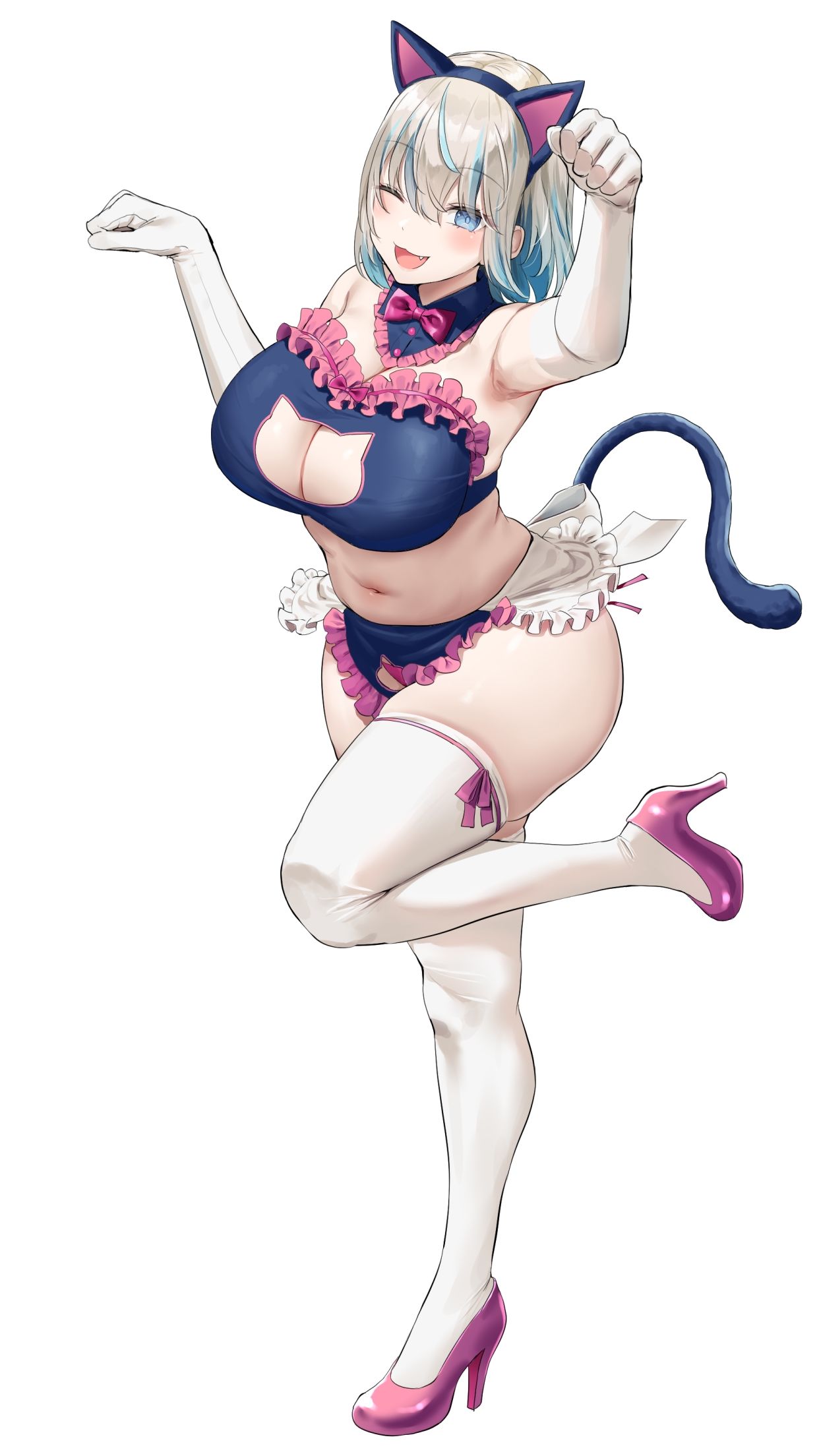 【KU100】猫耳メイドカフェで人気ナンバーワン＆ツーの女の子に甘々耳舐め接客をしてもらうお話♪ サンプル6ページ目