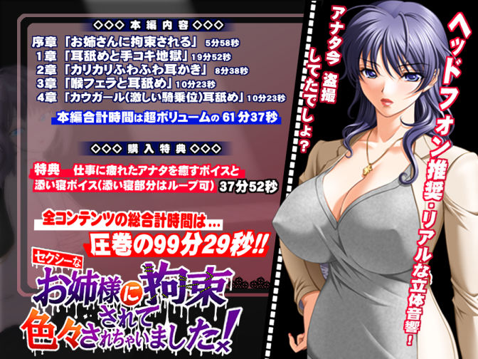 【61分＋38分】セクシーなお姉様に拘束されて色々されちゃいました【AMSR】 サンプル1ページ目