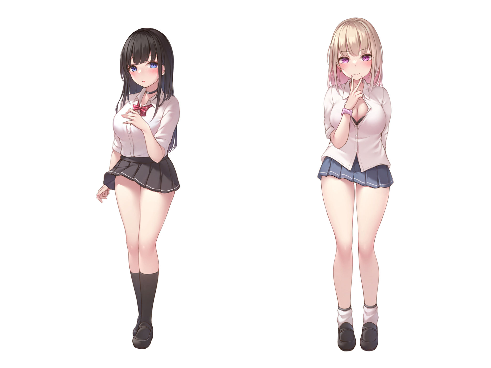 【ギャル×優等生】えっちなJK二人とあまあまイチャラブ性活♪【KU100】 サンプル5ページ目