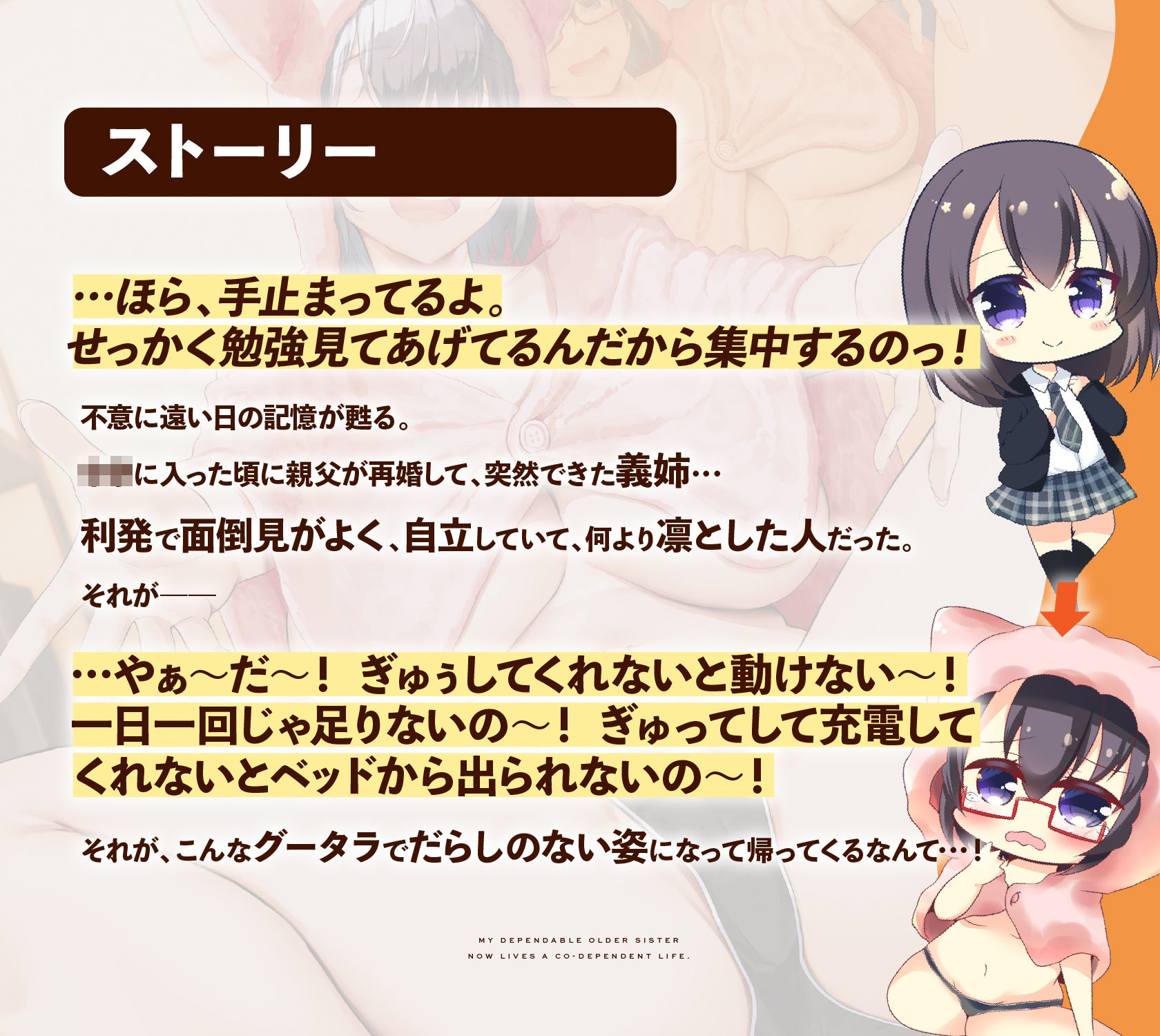 【アナレプシスASMR】昔はしっかりしてた、ひきこもりニート姉とのイチャラブ共依存生活【KU100/バイノーラル】 サンプル2ページ目