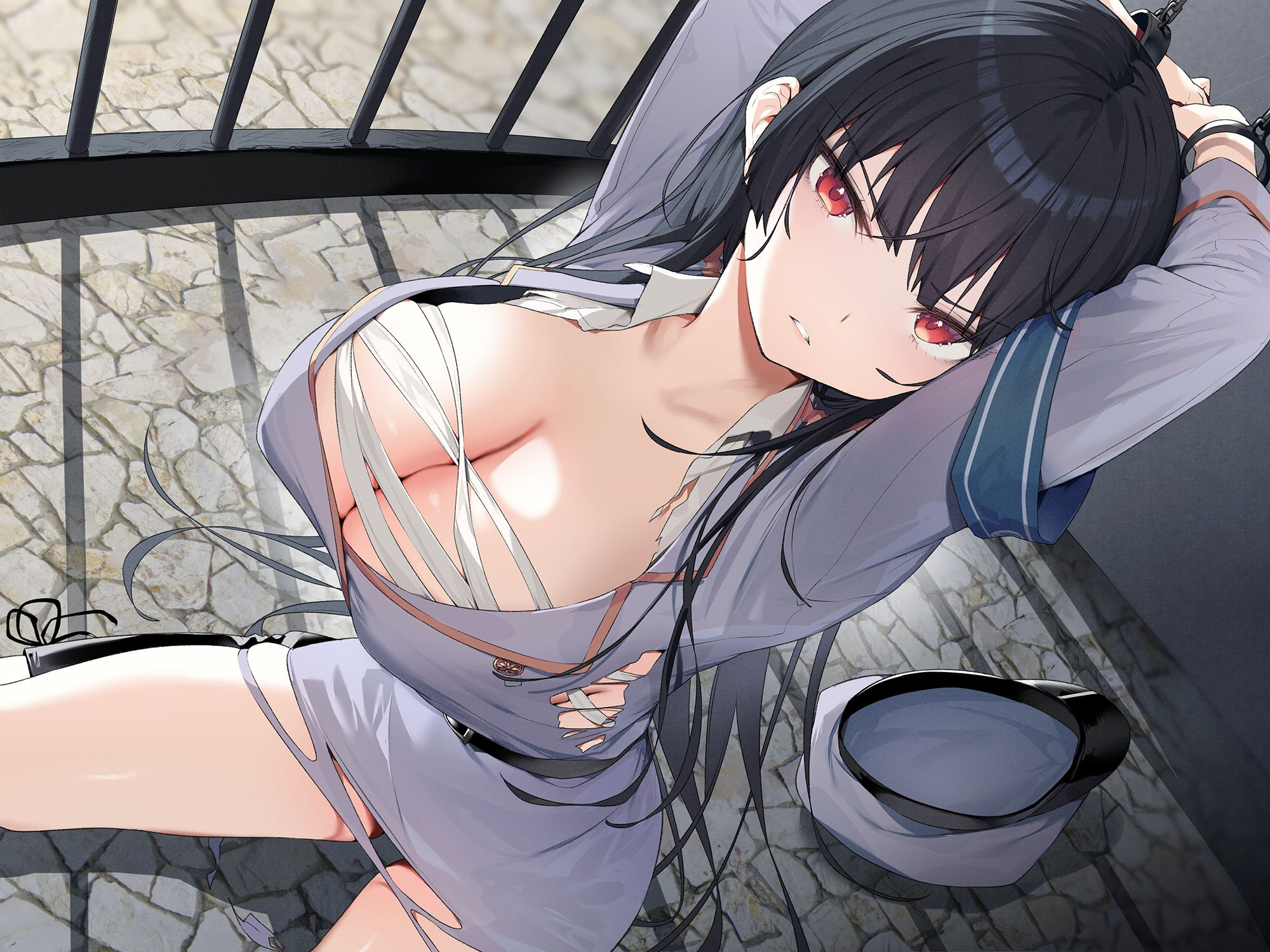 【KU100】囚人の策略にはまった強気な美人女看守が屈辱の服従奉仕！〜オホ声を出して服役囚達におちんぽねだる媚び媚び肉便器に〜 サンプル5ページ目