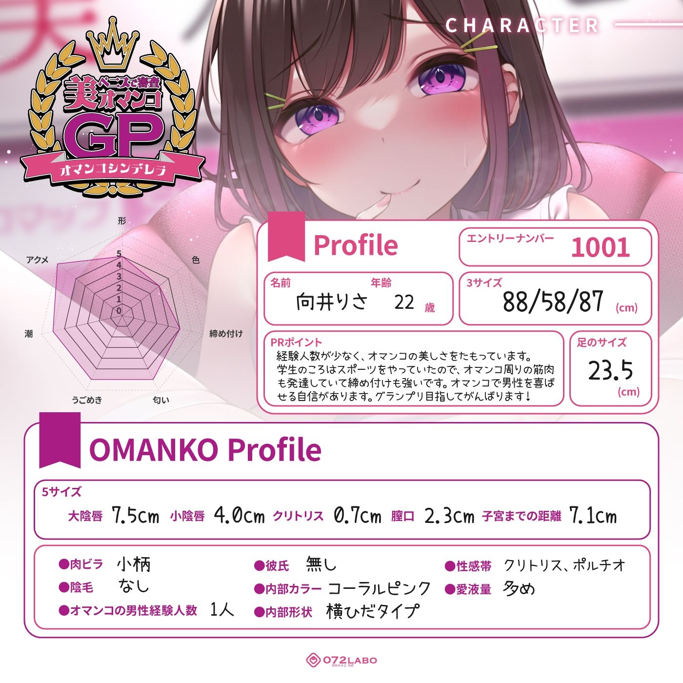 【オマンコシンデレラ】ペニスで審査「美オマンコGP・エントリーナンバー1001番」〜美しさと挿入感〜【アクメナビゲート搭載】 サンプル2ページ目