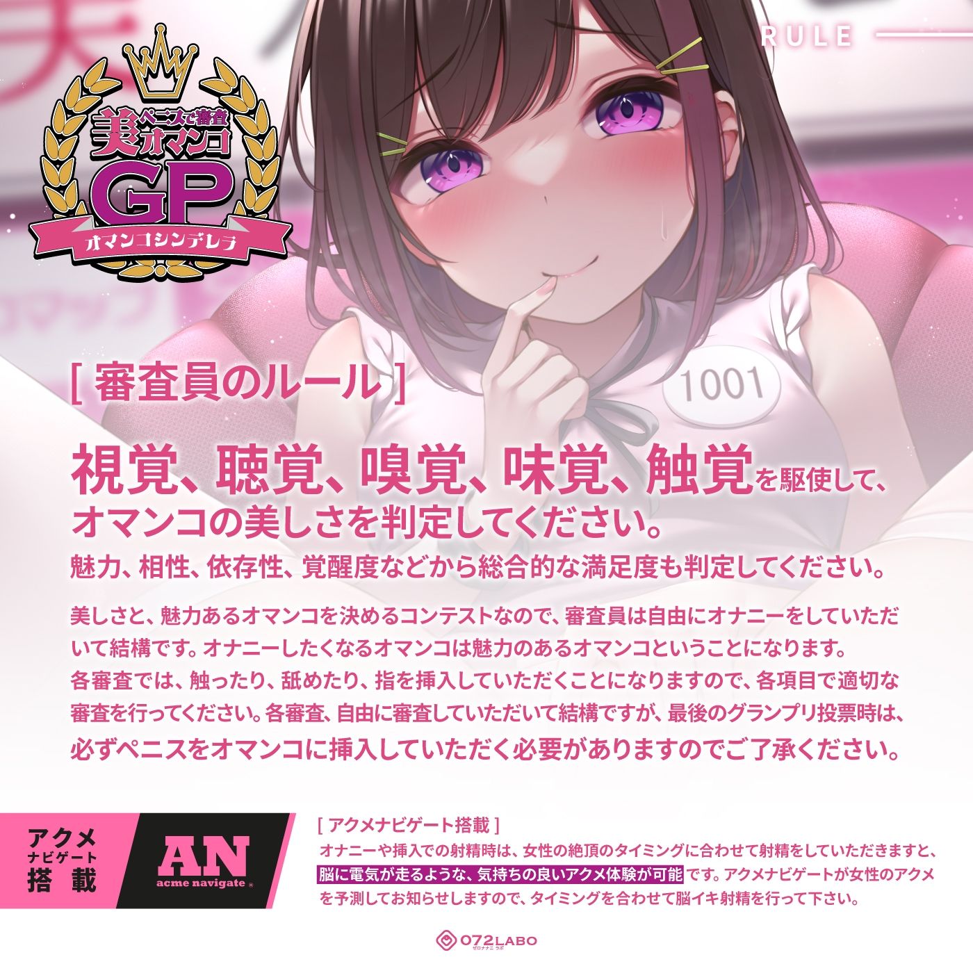 【オマンコシンデレラ】ペニスで審査「美オマンコGP・エントリーナンバー1001番」〜美しさと挿入感〜【アクメナビゲート搭載】 サンプル4ページ目