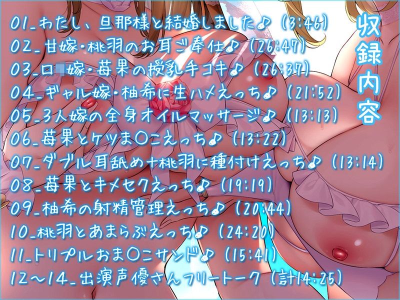 お嫁ガチャ レア嫁3人のトリプルおま○こサンドを召し上がれ♪【KU100バイノーラル】 サンプル6ページ目