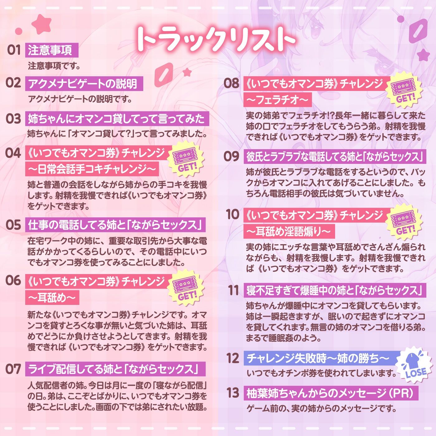 【しこゲーム】姉のオマンコしか勝たん「ながらオマンコ1」〜だる姉との射精我慢ゲームで我慢できたら《いつでもオマンコ券》をゲット〜【アクメナビゲート搭載】 サンプル3ページ目