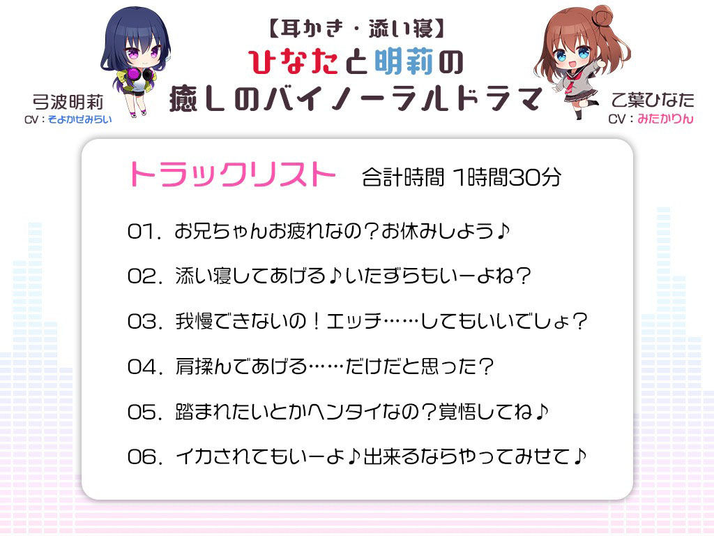 【耳かき・添い寝】ひなたと明莉の癒しのバイノーラルドラマ【声に恋して、恋こがれ！】 サンプル2ページ目