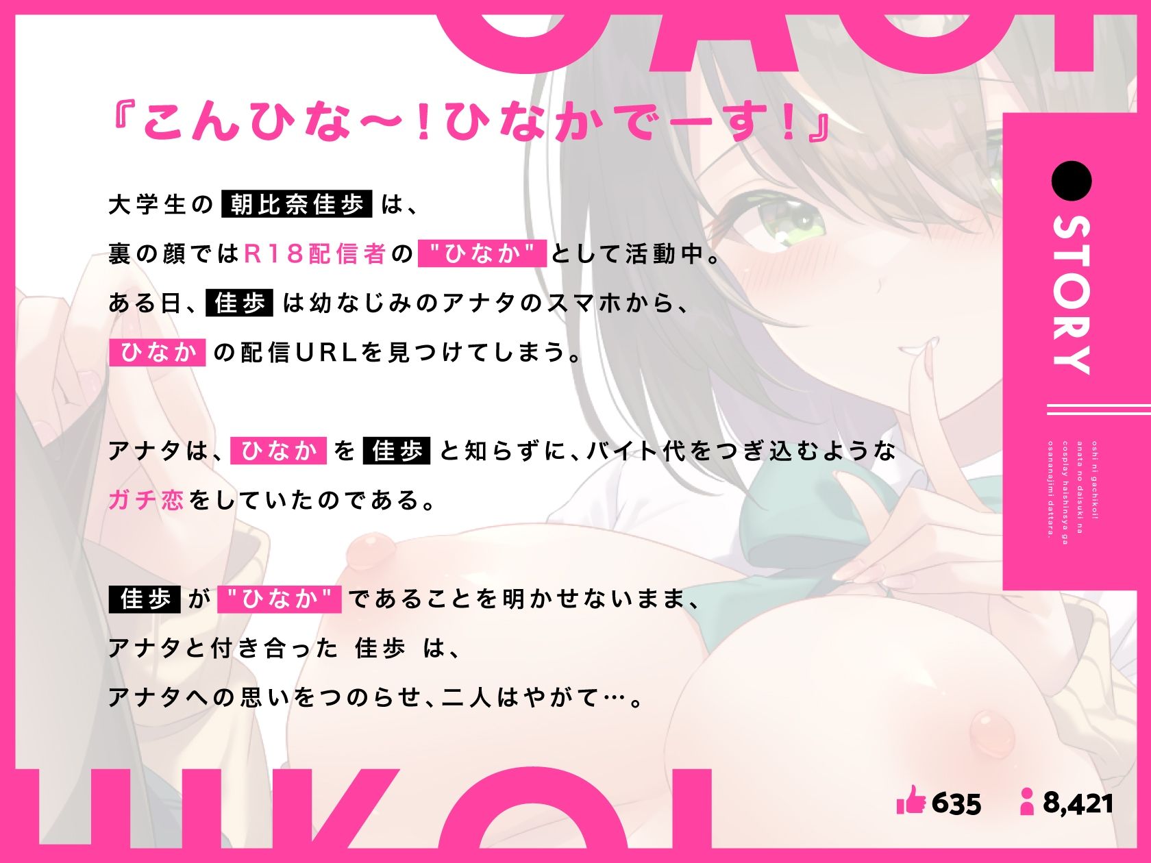 【KU100】そういう目で見てほしいの。〜推しにガチ恋！アナタの大好きなコスプレ配信者が、幼なじみだったら。 サンプル1ページ目