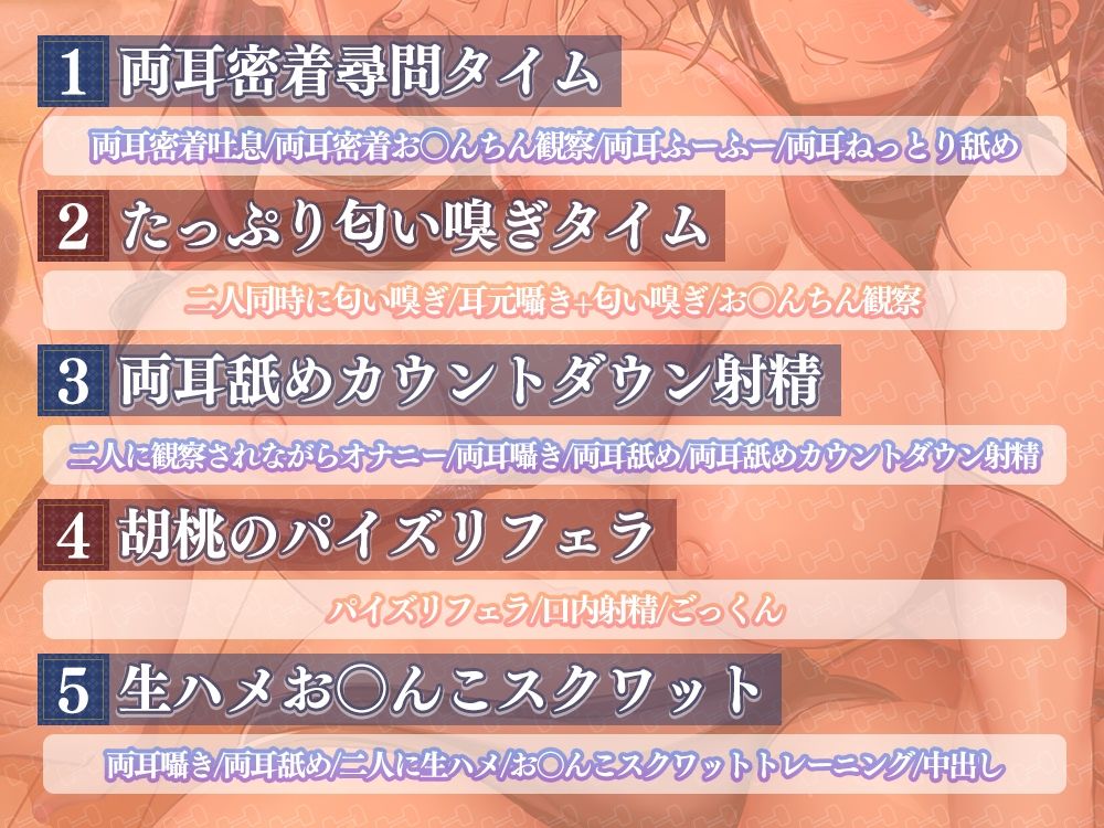 エッチなお姉さん達の両耳舐めお〇んちんお仕置きトレーニング サンプル3ページ目