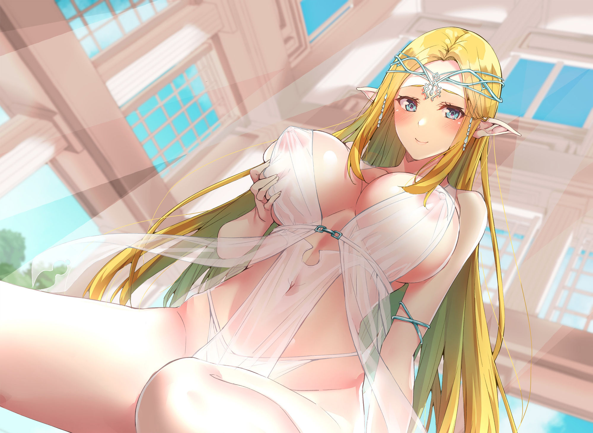 【ぶっかけ差分イラスト付き】エルフ女王のあまあま子作り召喚〜もう俺は帰らない〜【KU100】 サンプル4ページ目