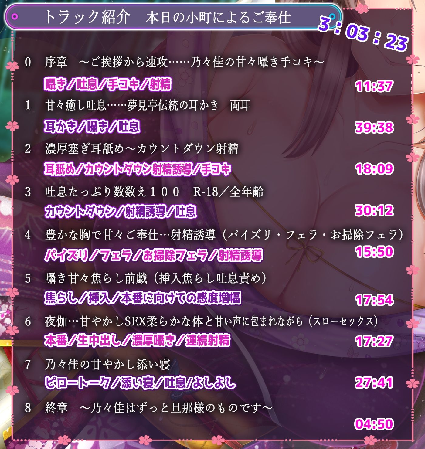 【たっぷり3時間】囁き・耳かき・添い寝 隠れ宿 夢見亭 乃々佳【特濃塞ぎ耳舐め・和風癒しASMR】 サンプル4ページ目
