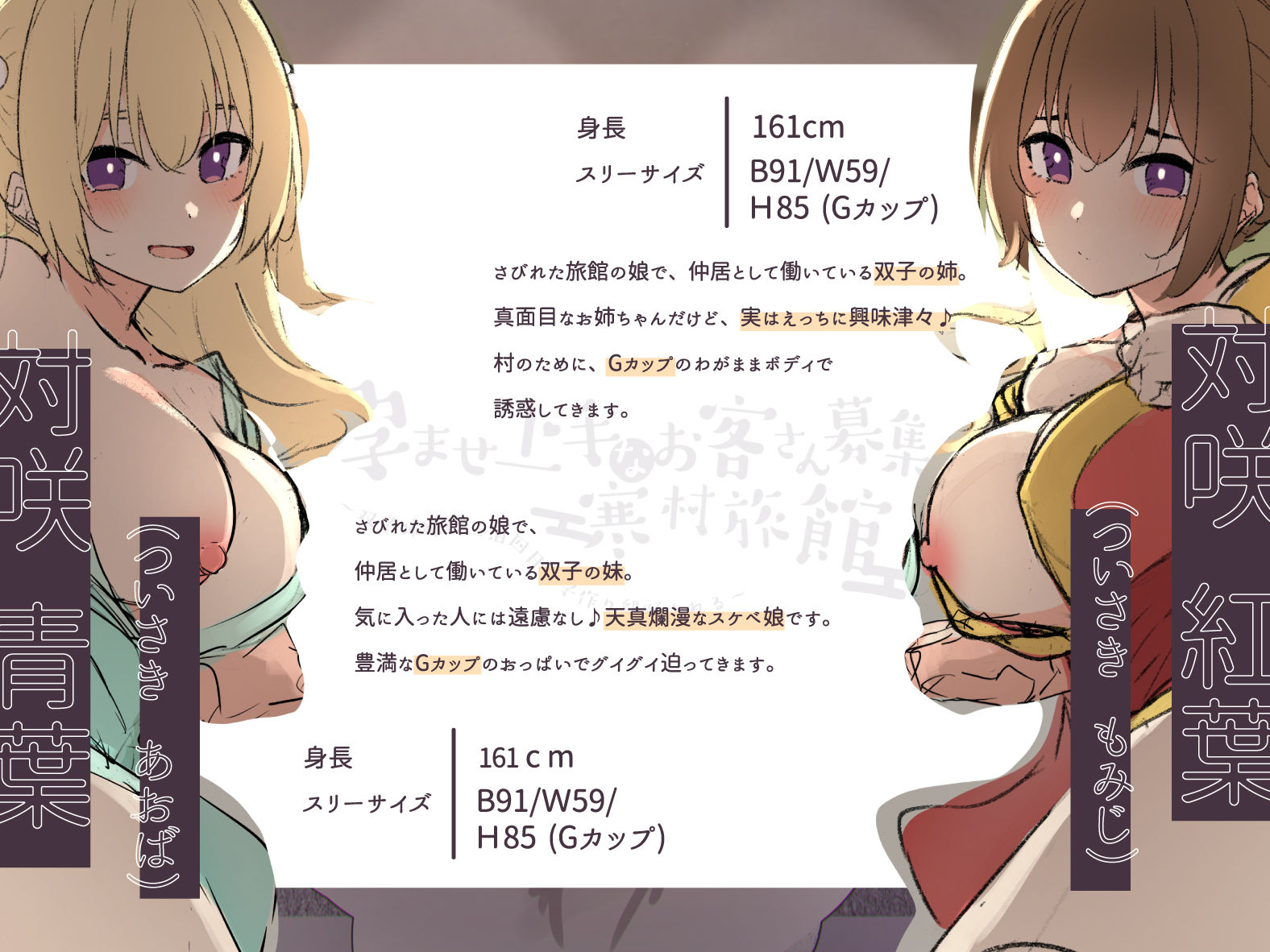 【フォーリーサウンド】孕ませ上手なお客さん募集の寒村旅館〜双子姉妹に三泊四日の子作り懇願される〜〈KU100 バイノーラル〉 サンプル2ページ目