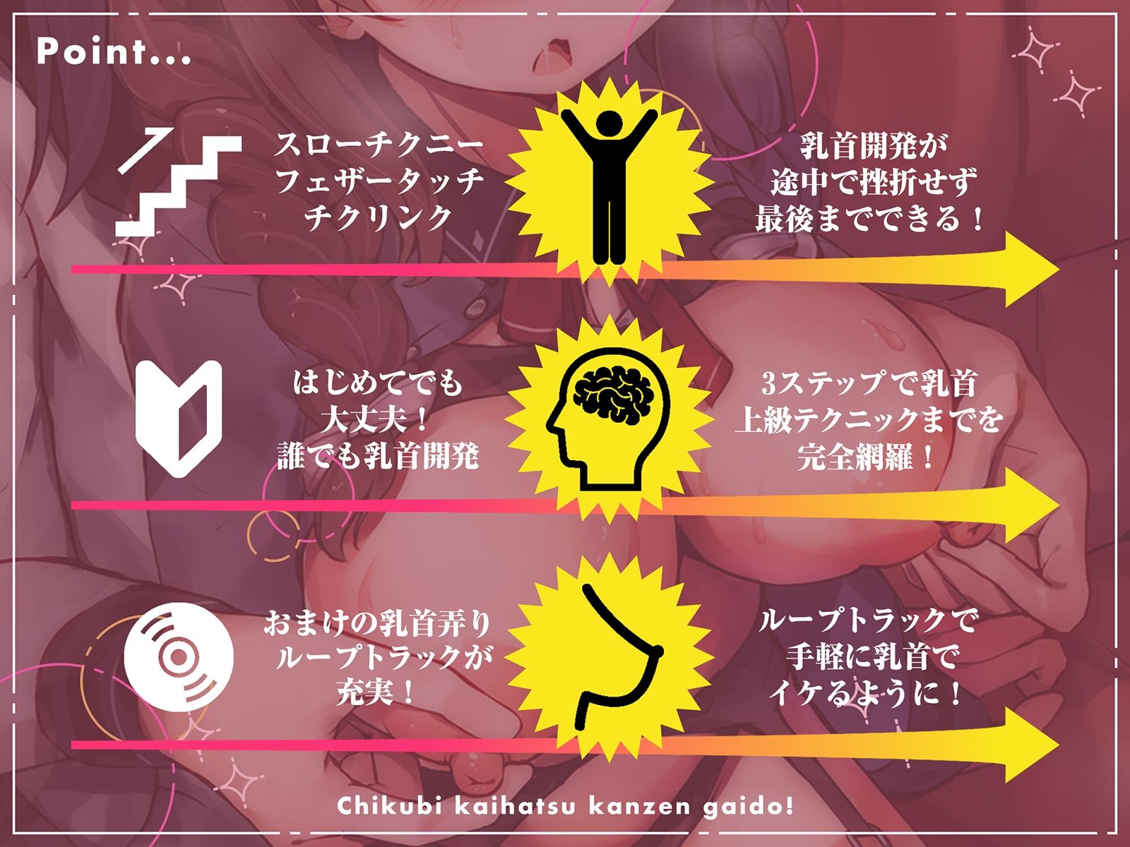 【実践編 乳首弄りループトラック付き】超初心者のための「3ステップ」乳首開発完全ガイド！〜低刺激スローチクニ―から♀イキまで〜 サンプル2ページ目
