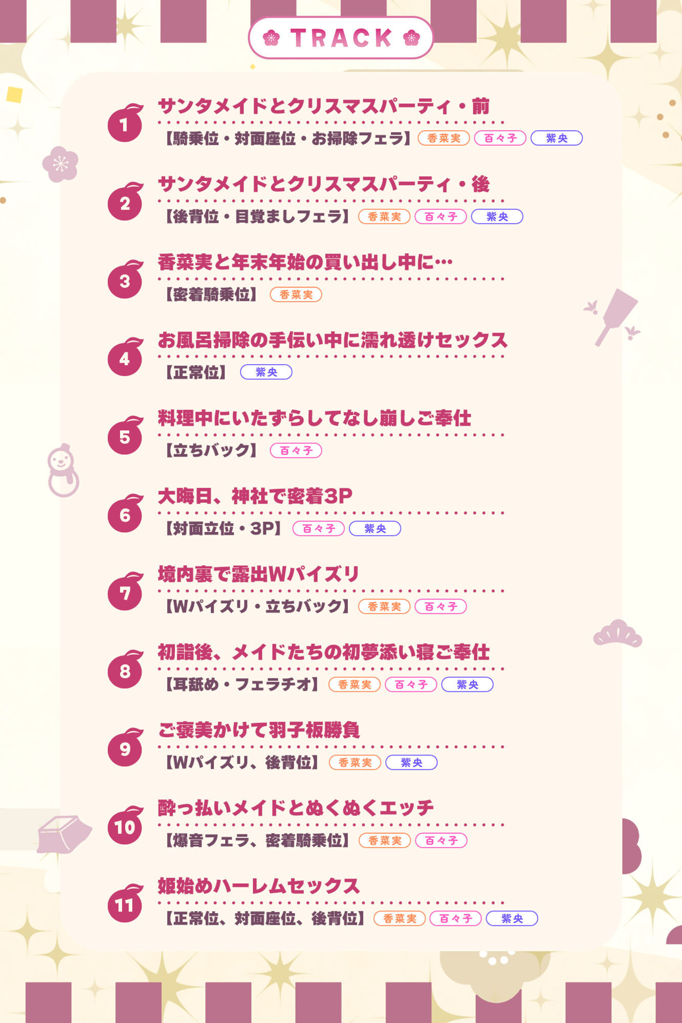 【特大収録！】性欲が強すぎる淫乱メイドのご奉仕ハーレム《年末年始（ホリディアラカルト）！！》 〜今年も来年も、いつまでも下品に喘がせて可愛がってくださいませ♪〜 サンプル3ページ目