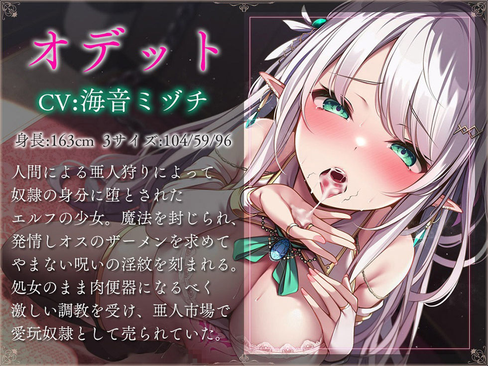 淫紋亜人市場 アナタを想ってヨダレを垂らすメス堕ちエルフのスケベまんこ【KU100ハイレゾ】 サンプル3ページ目