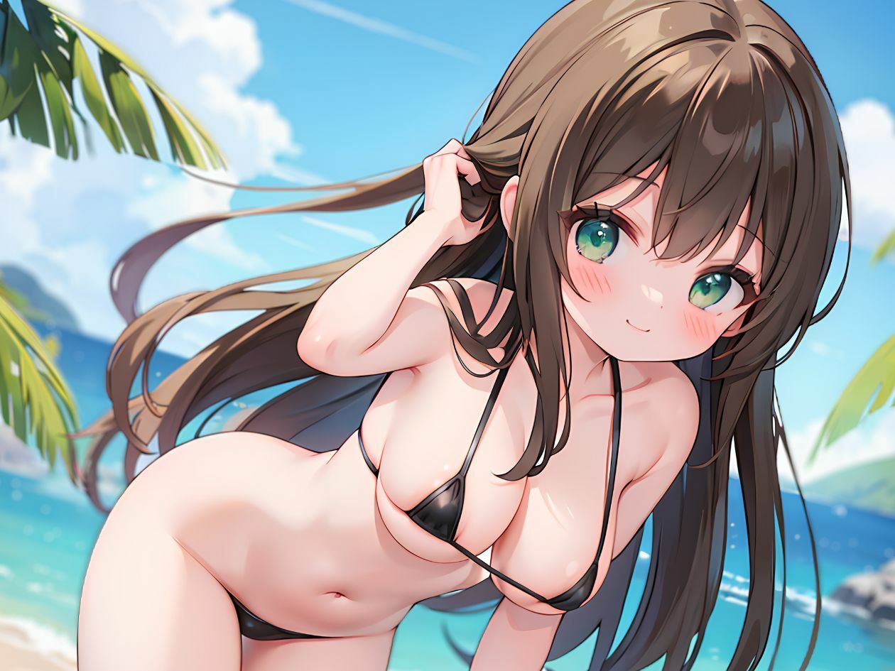 デカパイおっとり妹と海で水着パイズリ サンプル2ページ目