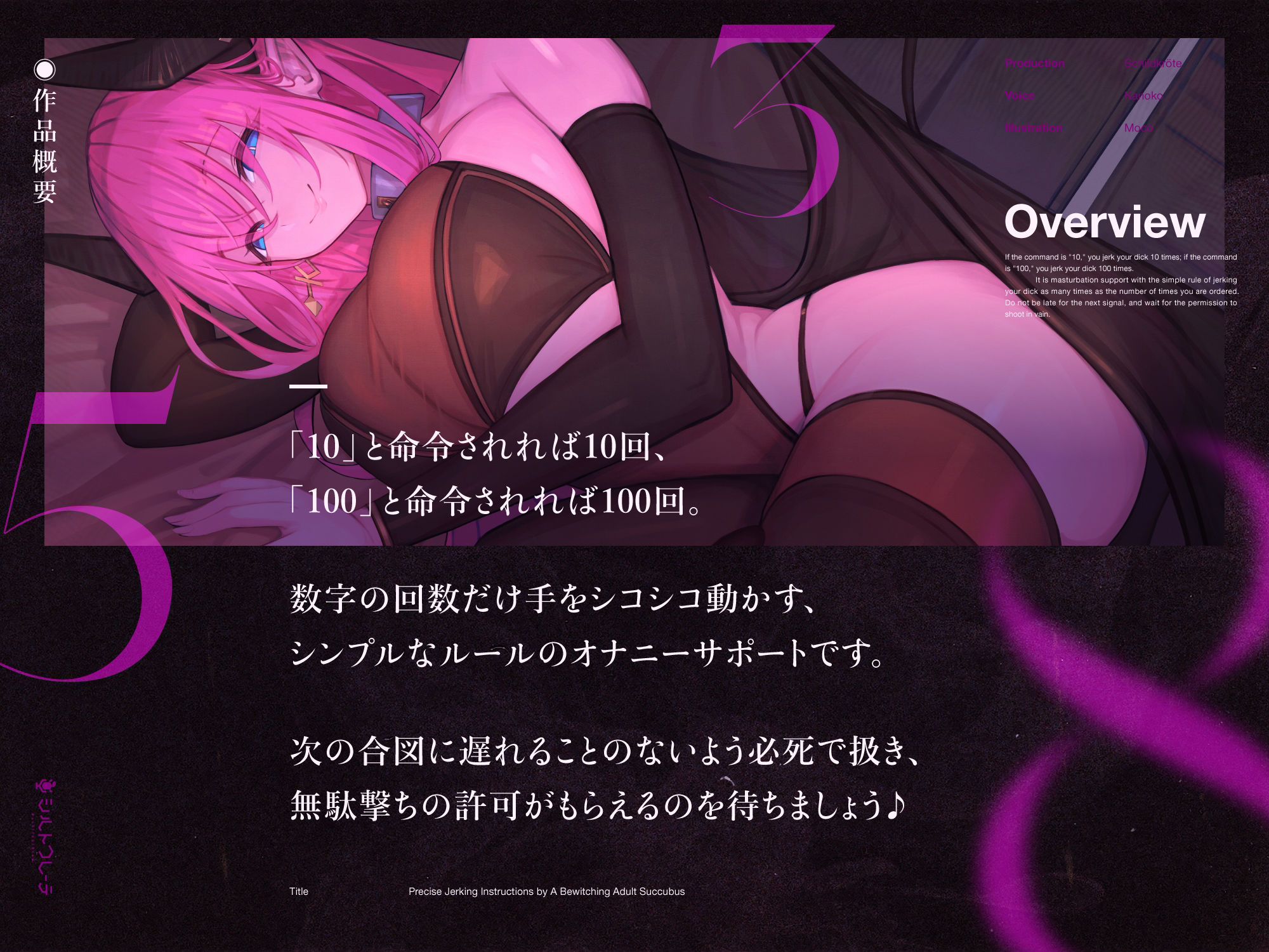 妖艶な大人サキュバスにしごく回数を指示される数字責めオナニーサポート サンプル1ページ目