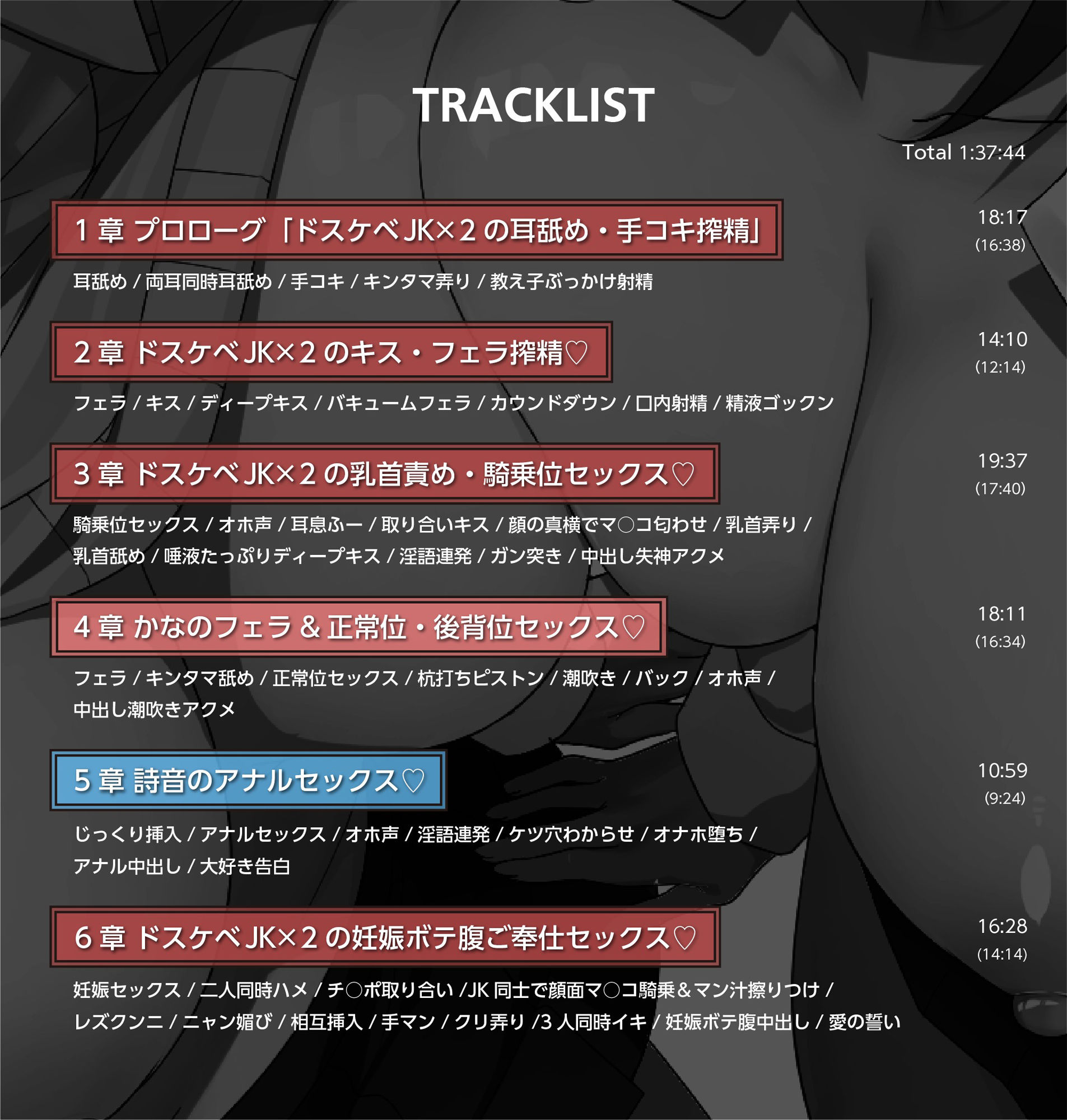 【ダウナー＆ギャル】美女でスケベな爆乳JK×2の、オホ声密着ご奉仕搾精♪【KU100】 サンプル5ページ目