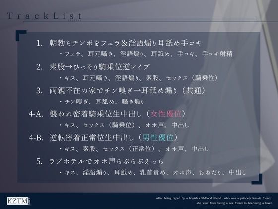 【男性優位or女性優位分岐あり】王子様系女友達的ボーイッシュ幼なじみに逆レ●プされた後、セフレから恋人になるまで。 サンプル4ページ目