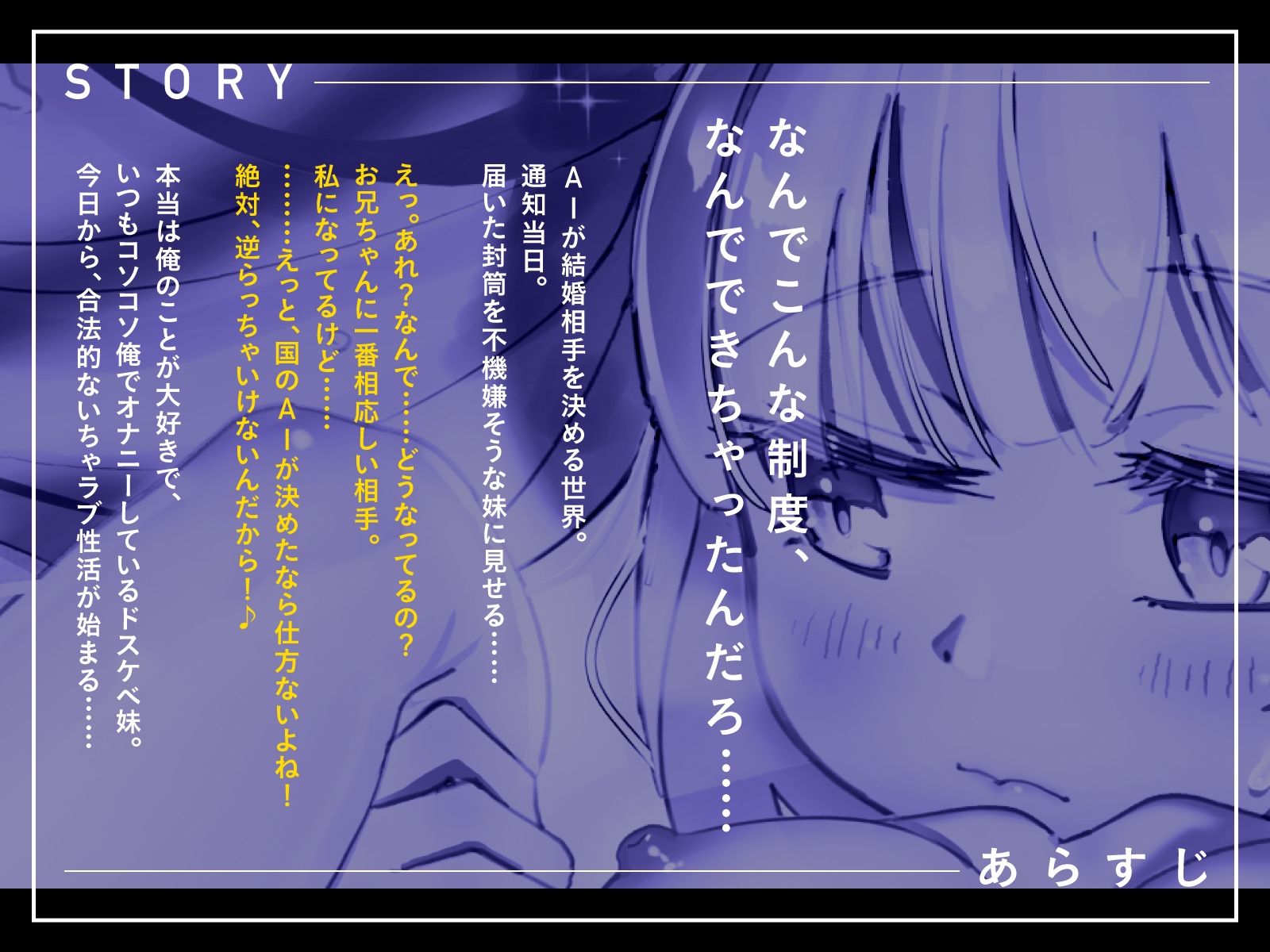 結婚相手をAIが決める世界で選ばれたのはドスケベな妹でした。（KU100マイク収録作品） サンプル1ページ目