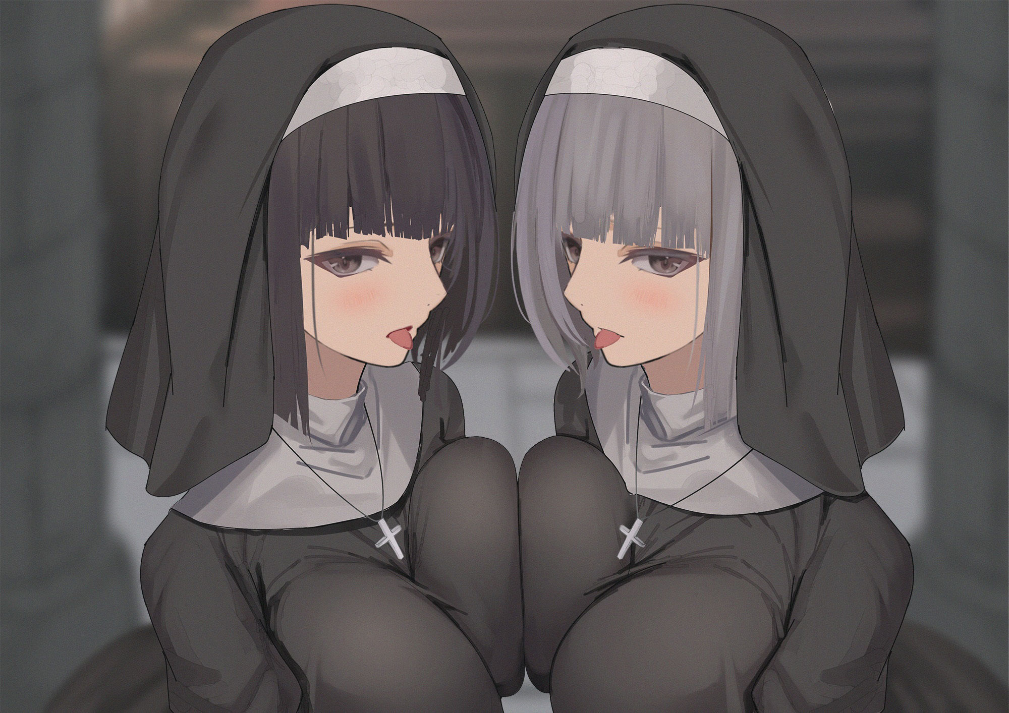 【全編ぐっぽり両耳鼓膜舐め♪】お耳がバグるまで出られない耳淫教会〜ドスケベクールなW双子シスターによる両耳事務的耳バグご奉仕〜 サンプル1ページ目