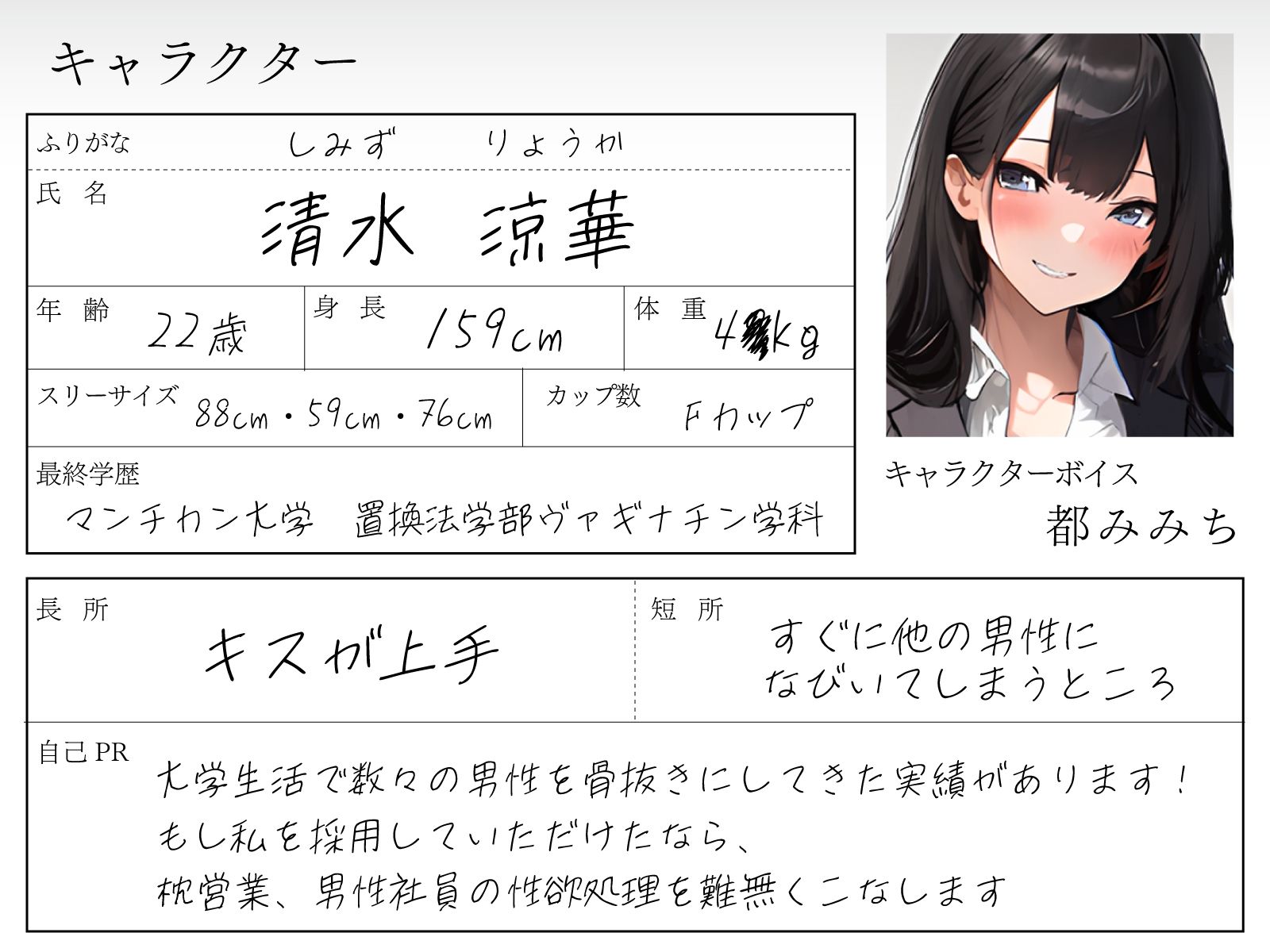 見た目はマジメ風なビッチ就活生のなまちん媚びコネ入社〜自己PRはお口とおまんこです♪〜 サンプル2ページ目