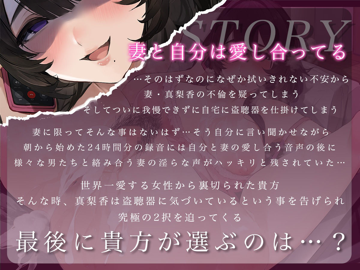 【脳破壊ボイス】僕だけが知らない愛する妻の秘密の情事〜自宅を盗聴したら代わる代わる男たちとセックスしていて悔シコ不可避〜 サンプル2ページ目