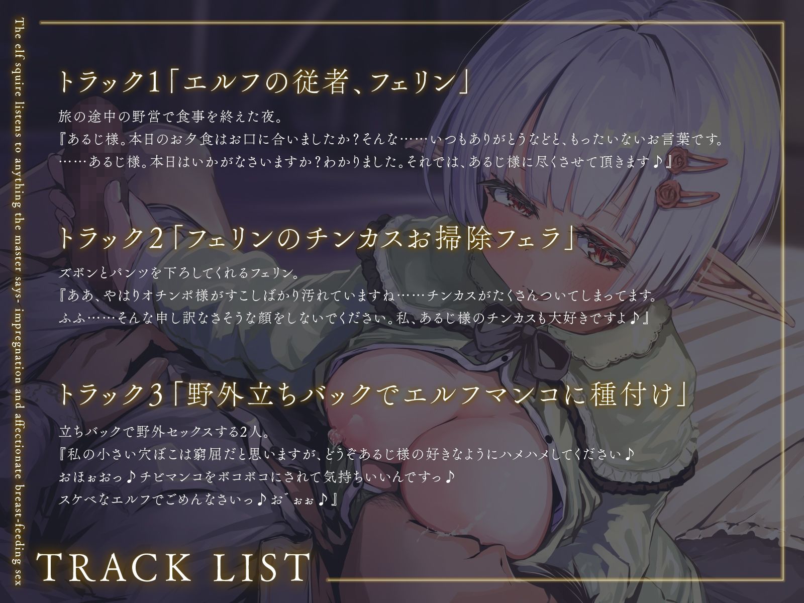 エルフの従者はあるじ様の言うことならなんでも聞く〜孕ませて愛情たっぷり授乳エッチ〜（KU100マイク収録作品） サンプル3ページ目