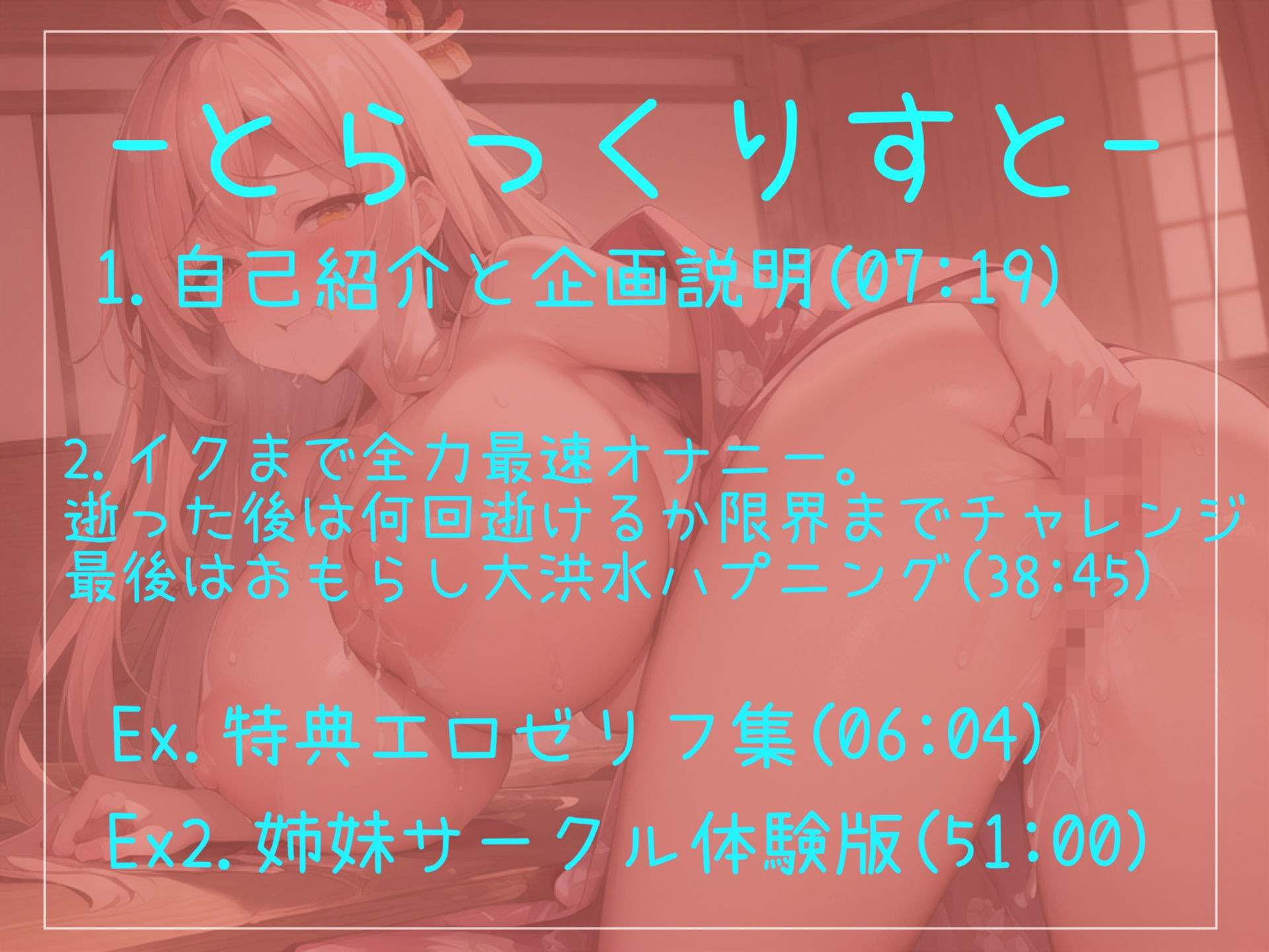 【豪華特典複数あり】オホ声♪ あ’あ’あ’あ’.おま●こ壊れちゃぅぅ...イグイグゥ〜無限連続絶頂しまくるHカップ爆乳娘の最速オナニーRTA＆イケなくなるまで限界おもらし大洪水 サンプル5ページ目