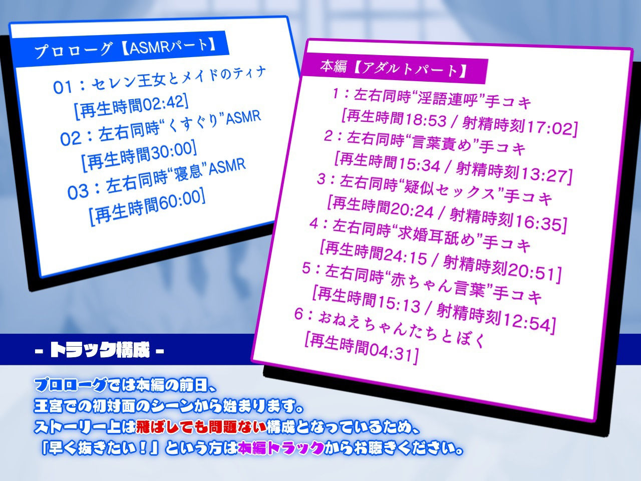 【おねおねショタ/全編囁き手コキ】フルスタン王家の淫語言葉責めレッスン。〜王女とメイドと練習台になったぼく〜【ず〜〜〜っと耳元サンドイッチ】 サンプル1ページ目