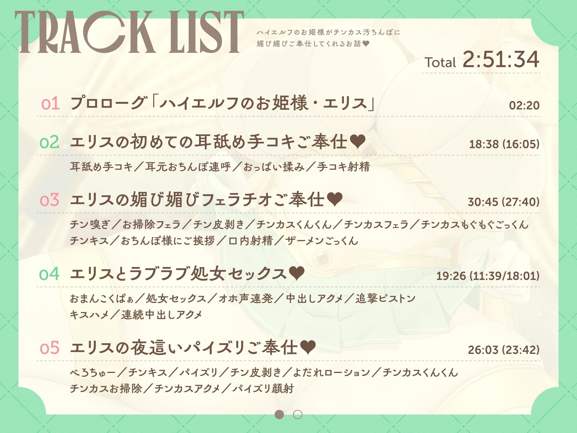 ハイエルフのお姫様がチンカス汚ちんぽに媚び媚びご奉仕してくれるお話♪【KU100】 サンプル4ページ目