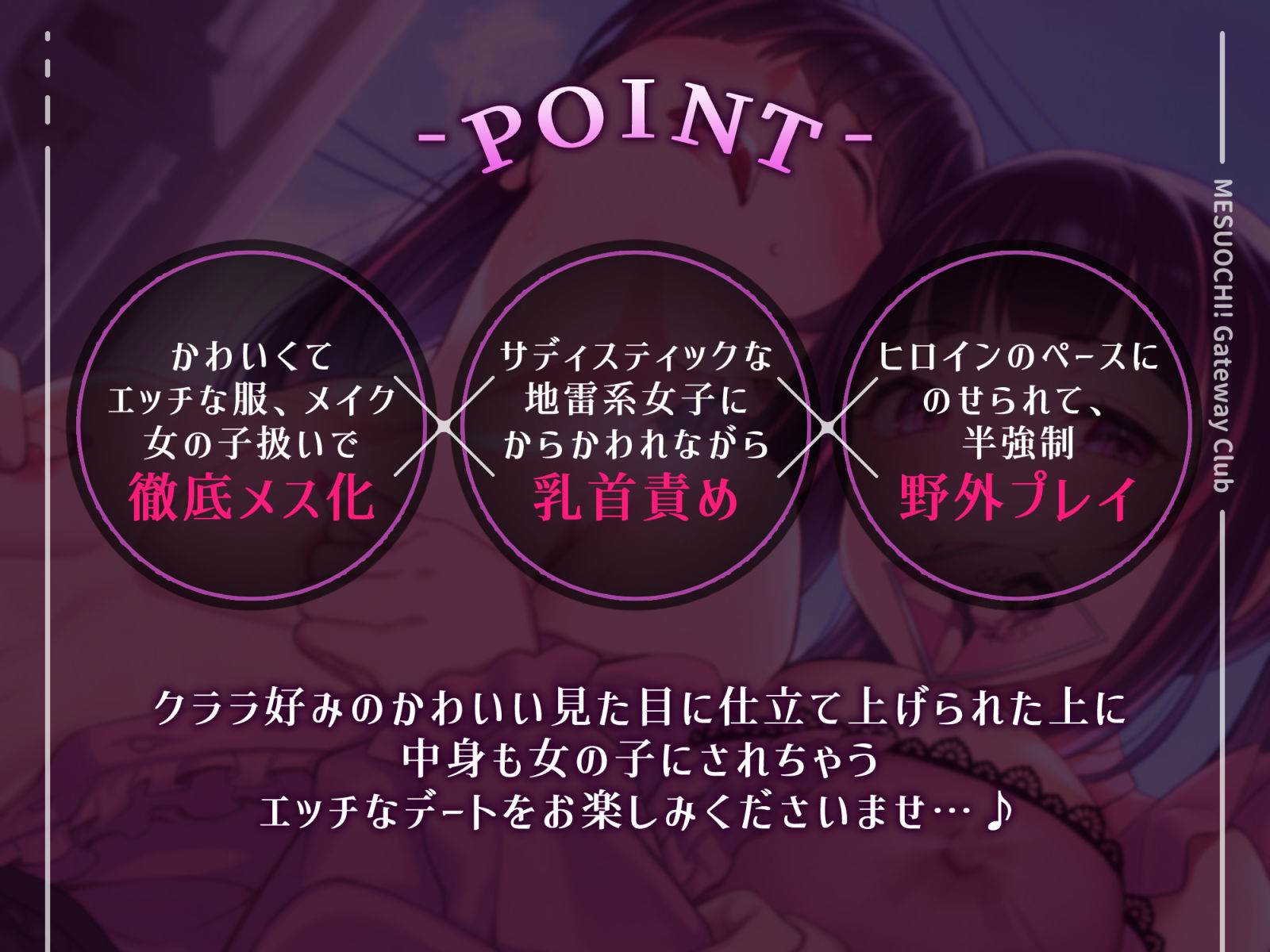 【乳首開発◎/メイク解説◎】本格！メス堕ち！ゲートウェイ・クラブ〜地雷系女子による乳首マゾ化お散歩コース♪〜 サンプル3ページ目
