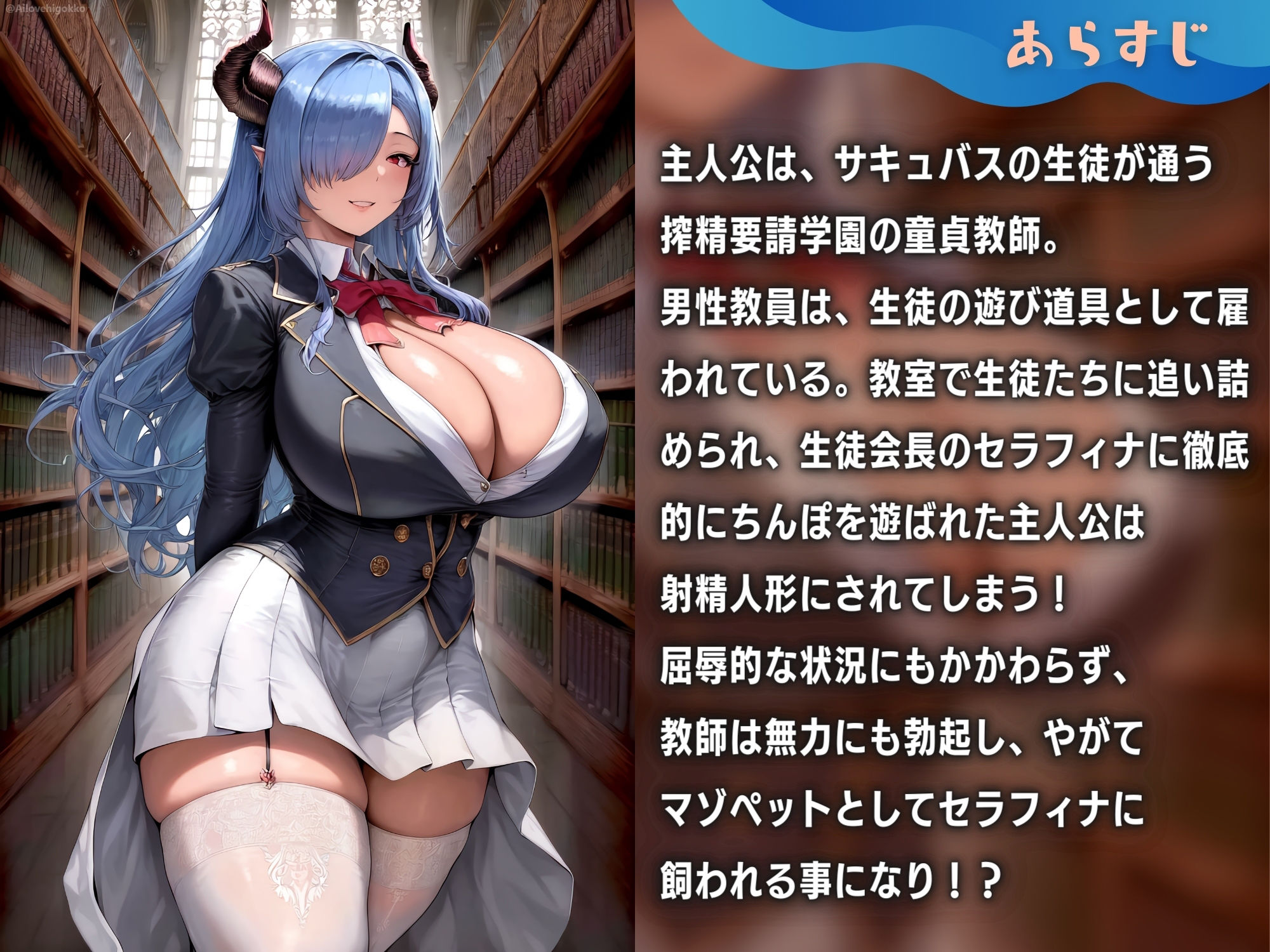 サキュバス生徒の搾精学園〜生徒会長編〜「先生は、私のマゾペットになってください」【ドМ向け/KU100】 サンプル1ページ目